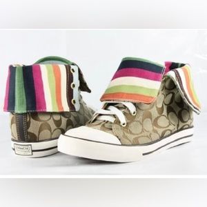 Coach High Top Fold Over Sneaker Bonney Size 10 B